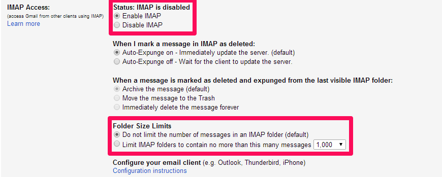 Gmail IMAP