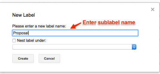 Create a sublabel